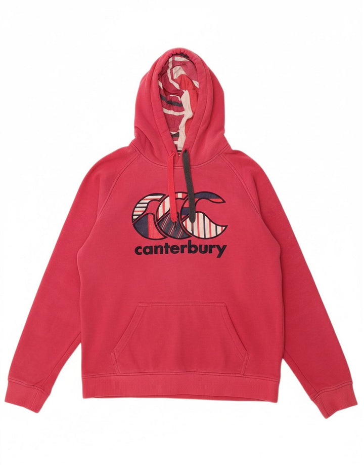 CANTERBURY Womens Graphic Hoodie Jumper UK 12 Medium  Red
