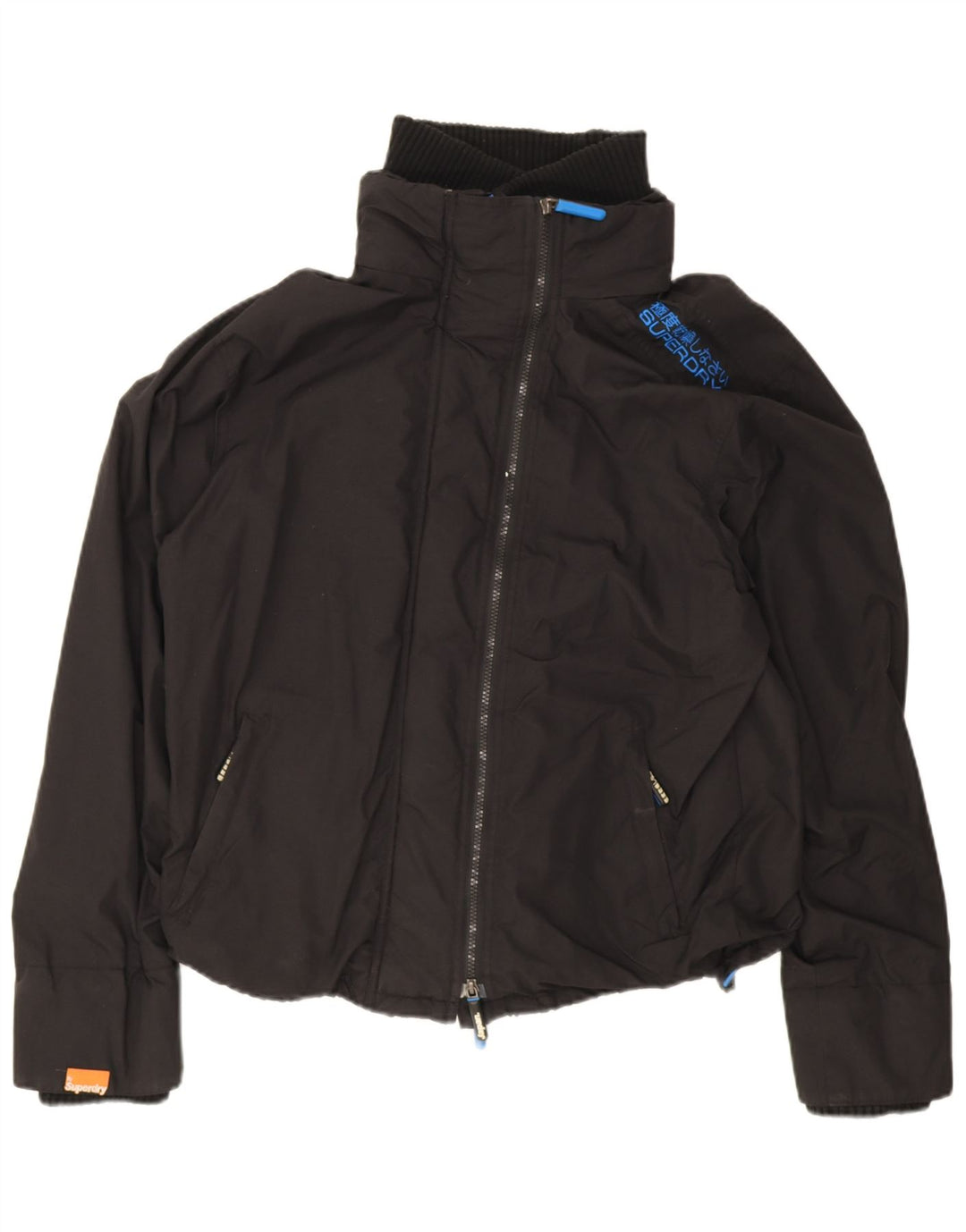 Superdry Womens The Windcheater Bomber Jacket UK 18 XL Sort Nylon