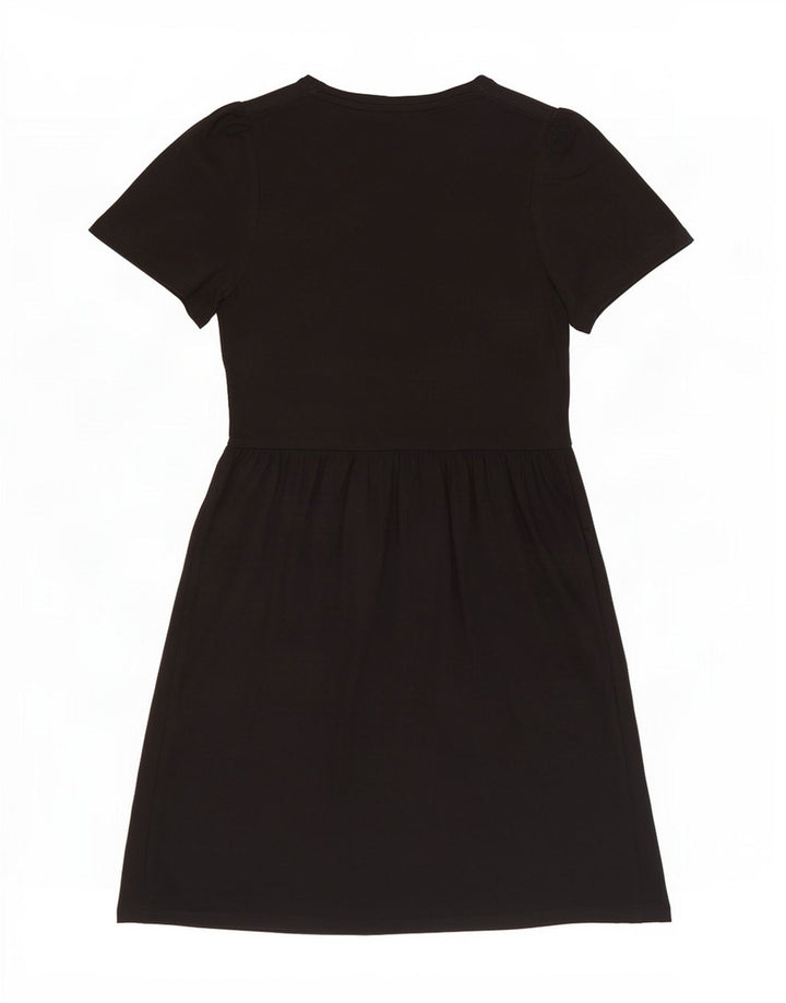 Marks & Spencer Kvinder A-Line Kjole UK 12 Medium Sort Bomuld