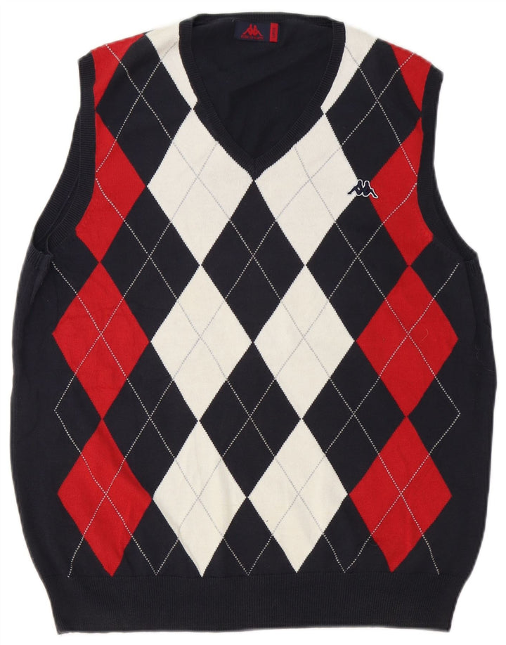 Kappa Herrevest Tank Top Stor Marineblå Argyle/Diamant Bomuld