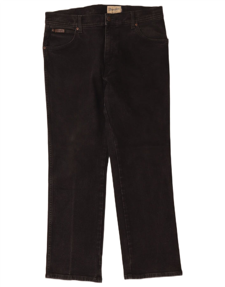 Wrangler Herre Texas Straight Jeans W35 L30 Sort Bomuld