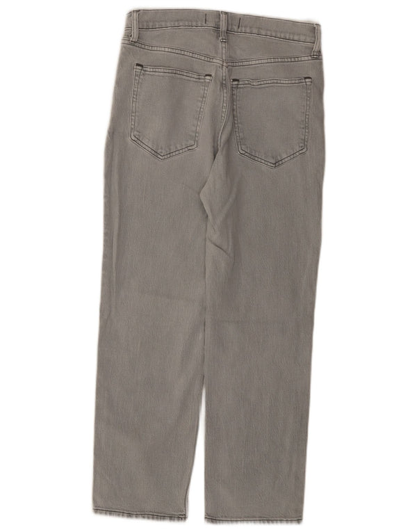 Abercrombie & Fitch højtaljede cropped jeans til kvinder W28 L24 grå bomuld