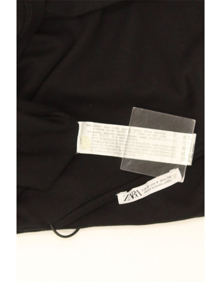 Zara Womens Slip Dress UK 8 Small Black Bomuld