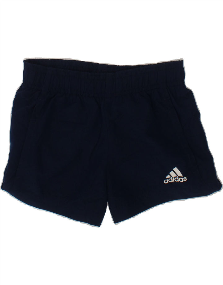 ADIDAS Boys Sport Shorts 7-8 Years  Navy Blue Polyester Vintage Adidas and Second-Hand Adidas from Messina Hembry 