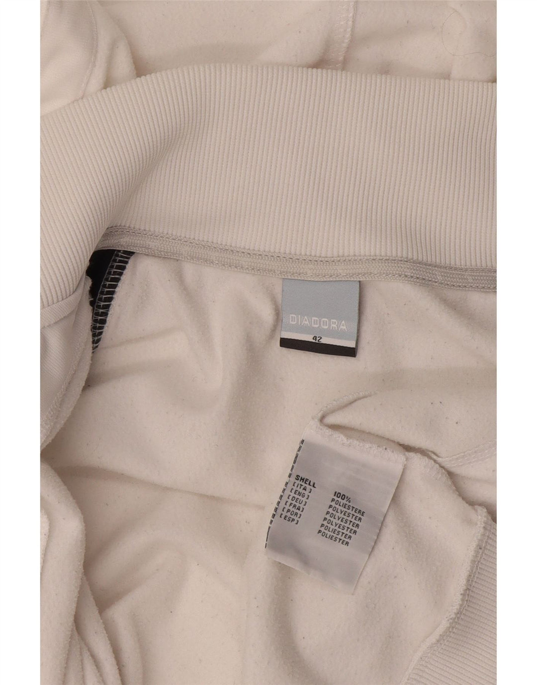 Diadora Dame grafisk hættetrøje med lynlås IT 42 Medium White Colourblock