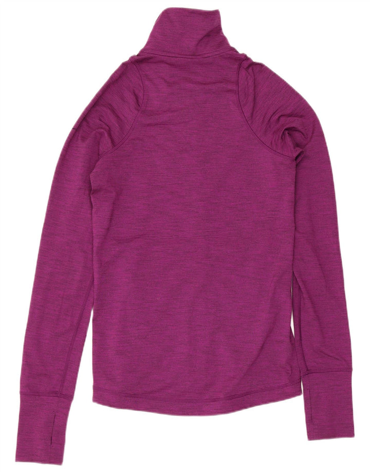 NIKE Womens Dri Fit Tracksuit Top Jacket UK 8 Small Purple Flecked