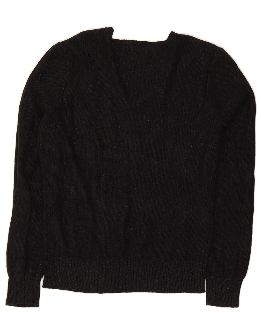 CHAPS Womens Classics V-Neck Jumper Sweater UK 16 Large Black Cotton Vintage Chaps and Second-Hand Chaps from Messina Hembry 