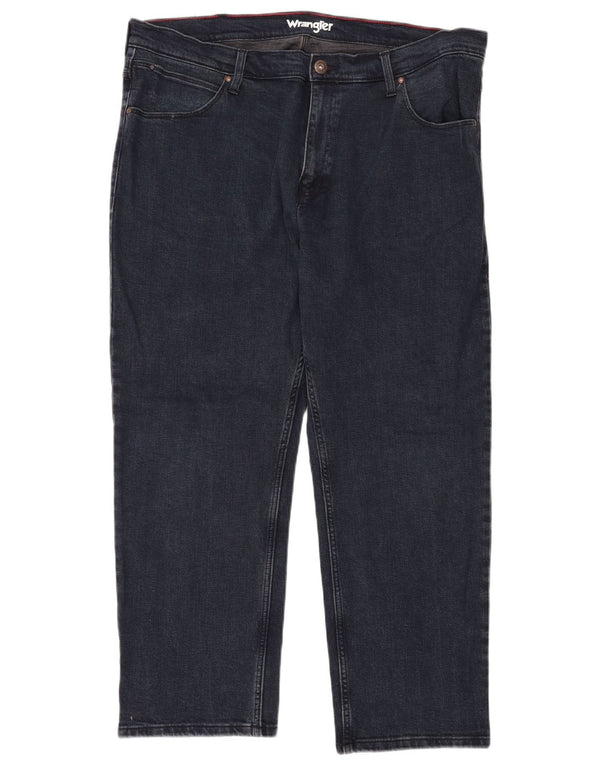 WRANGLER Straight jeans til mænd W42 L30 Marineblå bomuld