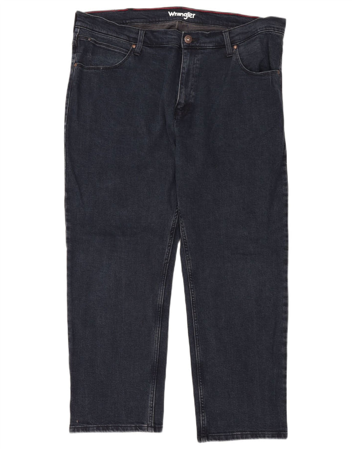 WRANGLER Straight jeans til mænd W42 L30 Marineblå bomuld