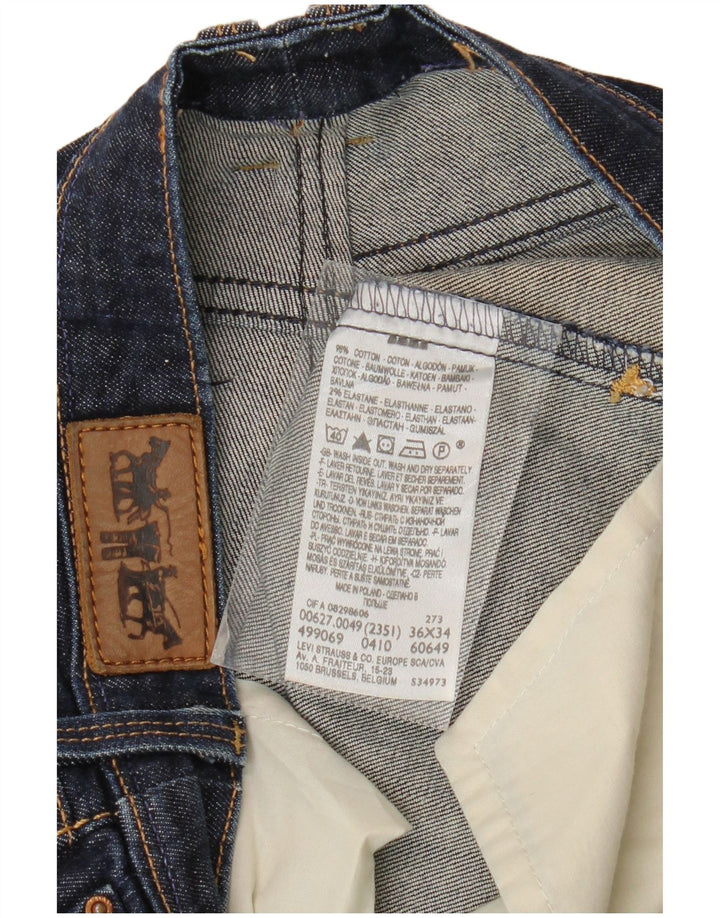 Levi's Womens Crop Straight Jeans W34 L26 Marineblå Bomuld