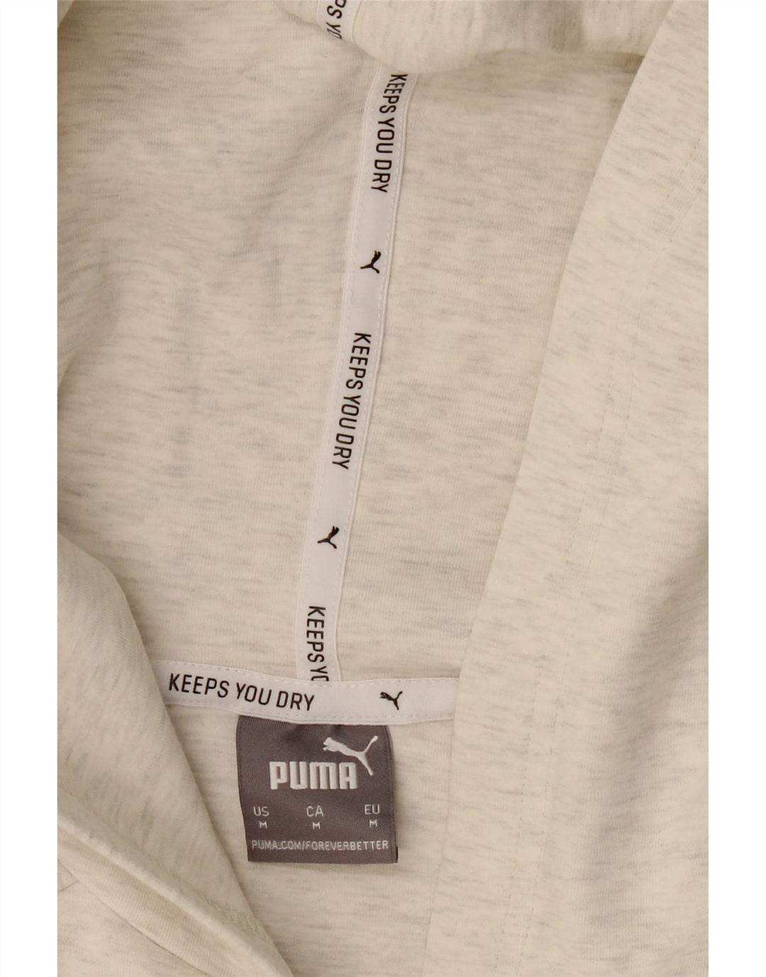 PUMA Womens Crop Hoodie Jumper UK 14 Medium Grey Cotton Vintage Puma and Second-Hand Puma from Messina Hembry 