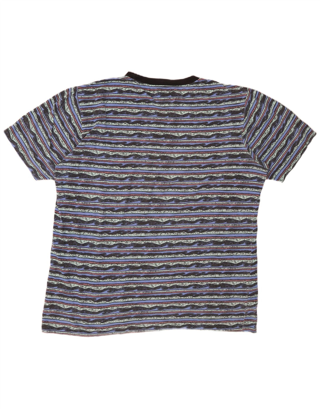 BILLABONG Herre Grafisk T-Shirt Top 2XL Blå Stribet Bomuld