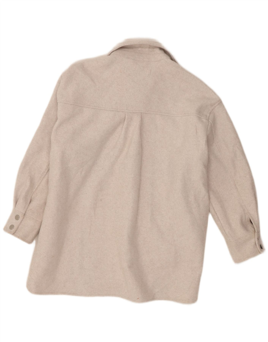 Zara Dame Shacket Jacket UK 6 XS Beige Polyester