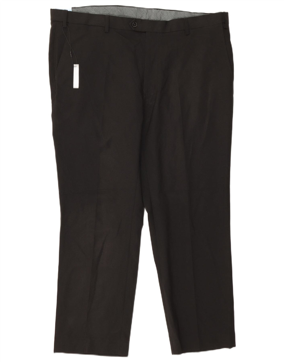 Marks & Spencer Herre Regular Straight Suit Bukser W42 L29 Sort Polyester