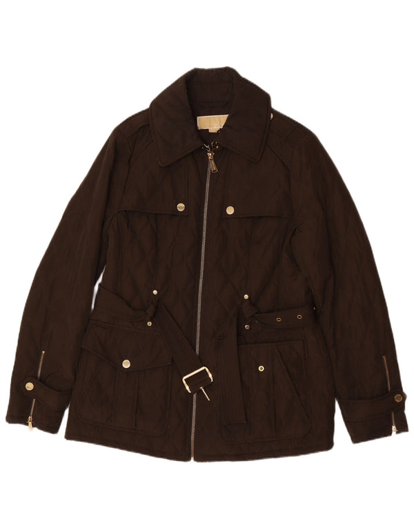 Michael Kors Quiltet Utility-jakke til kvinder UK 14 Medium Brun Polyester
