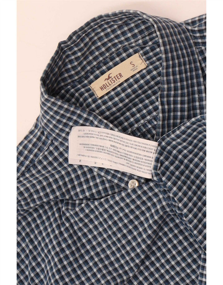 Hollister herreskjorte lille marineblå Gingham bomuld