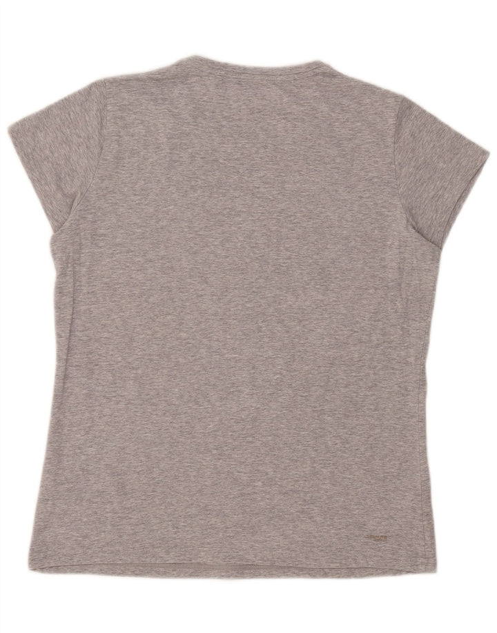 Adidas Dame T-Shirt Top UK 16 Stor Grå Bomuld