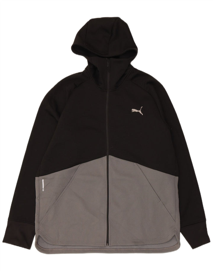 Puma Hættetrøje med lynlås til mænd XL Sort Colourblock Polyester