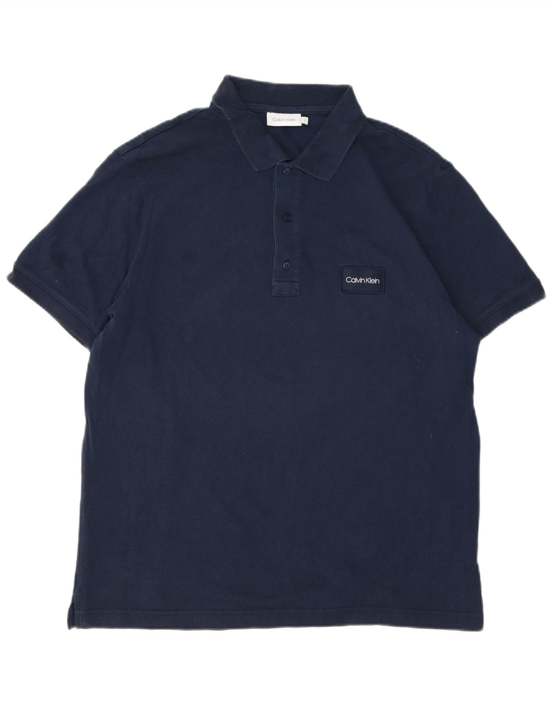 CALVIN KLEIN Mens Polo Shirt Large Navy Blue Cotton Vintage Calvin Klein and Second-Hand Calvin Klein from Messina Hembry 