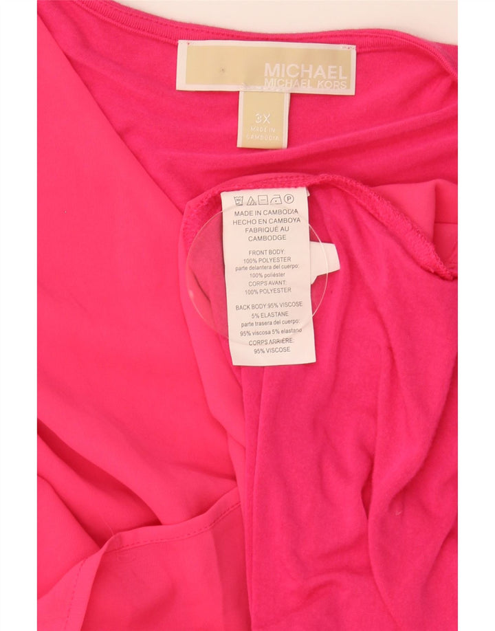 Michael Kors Dame ærmeløs bluse Top UK 22 3XL Pink Polyester