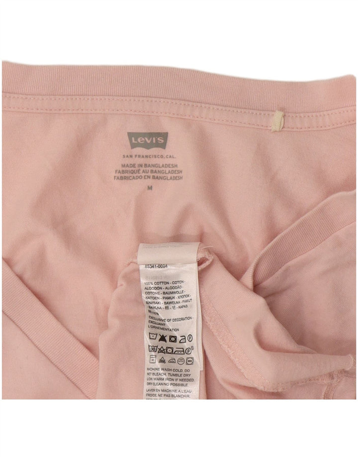 Levi's Dame T-Shirt Top UK 14 Medium Pink Bomuld