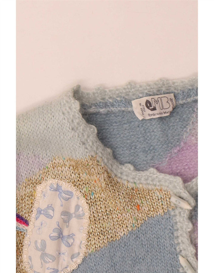 Vintage dame cardigan sweater UK 14 Medium Flerfarvet nyhed