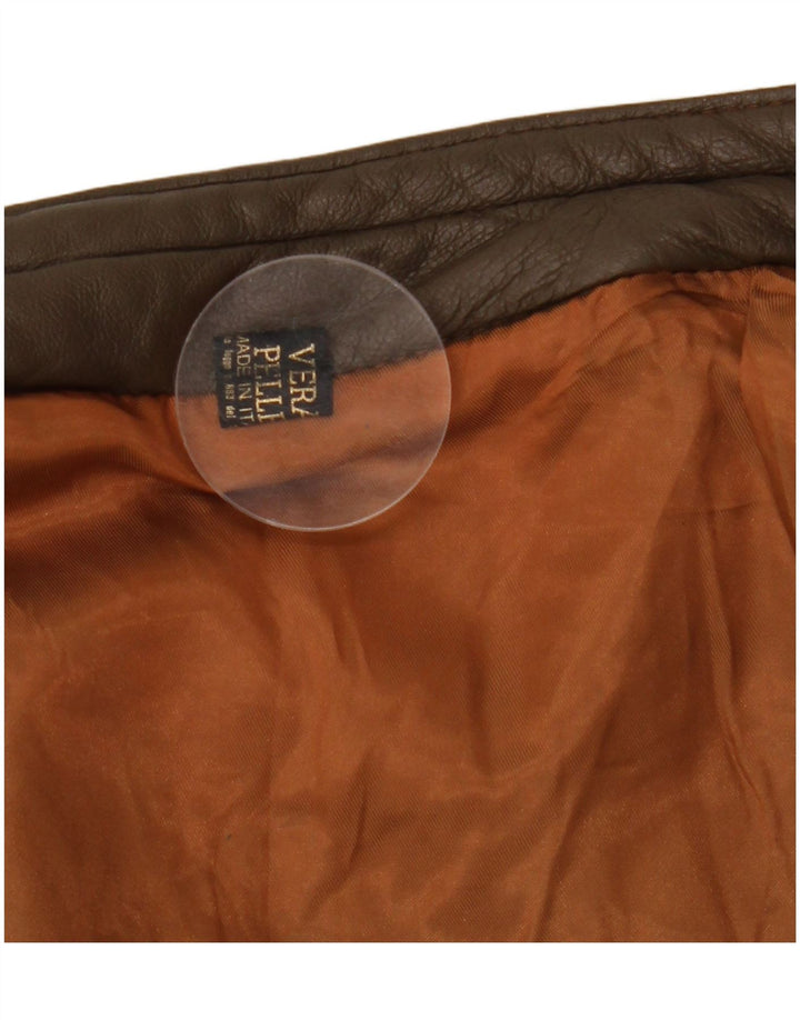 VINTAGE Læderjakke til mænd UK 38 Medium Brun Læder