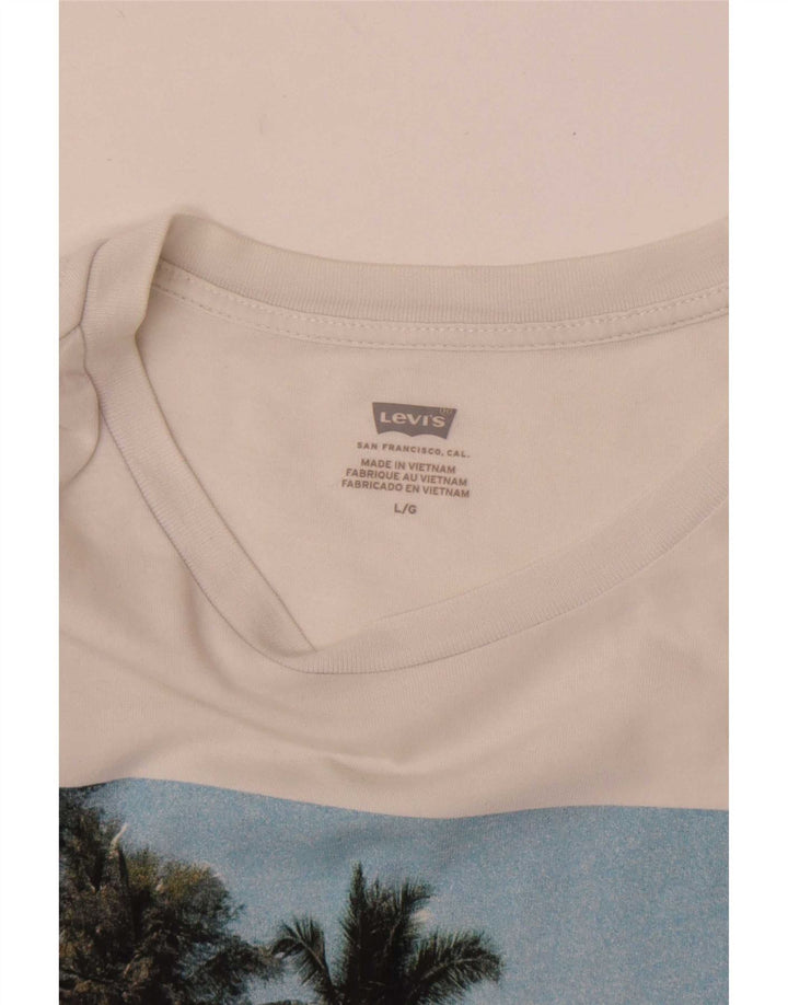 Levi's Herre Grafisk T-Shirt Top Stor Hvid