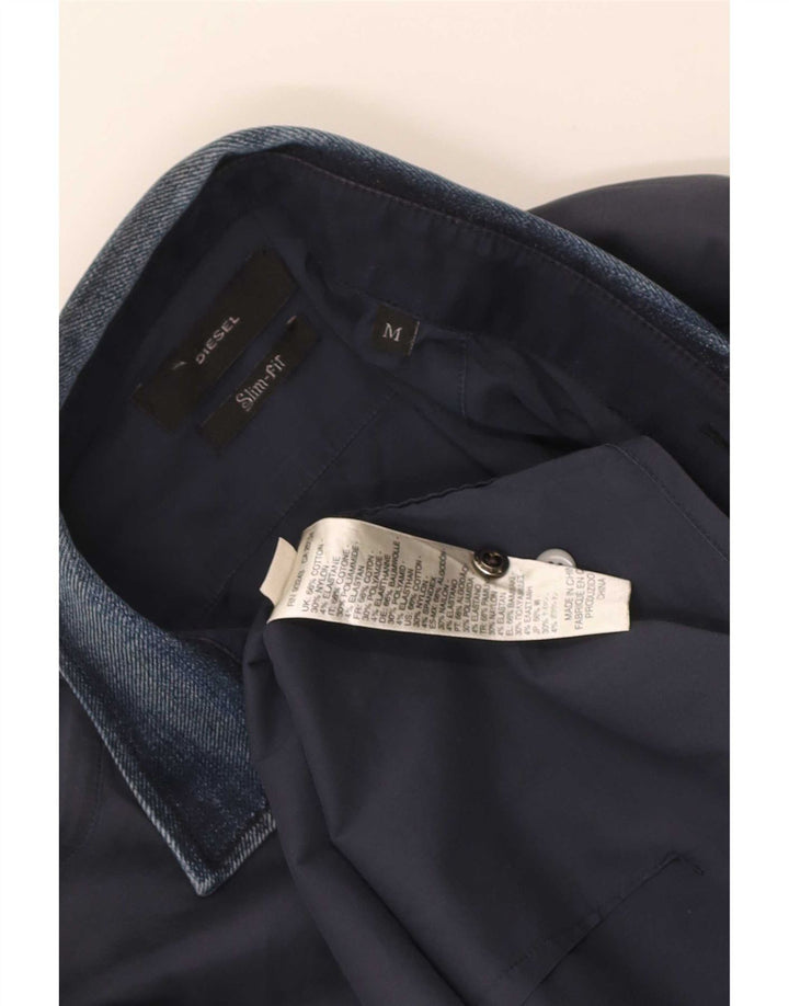 Diesel Herre Slim Fit skjorte Medium marineblå bomuld