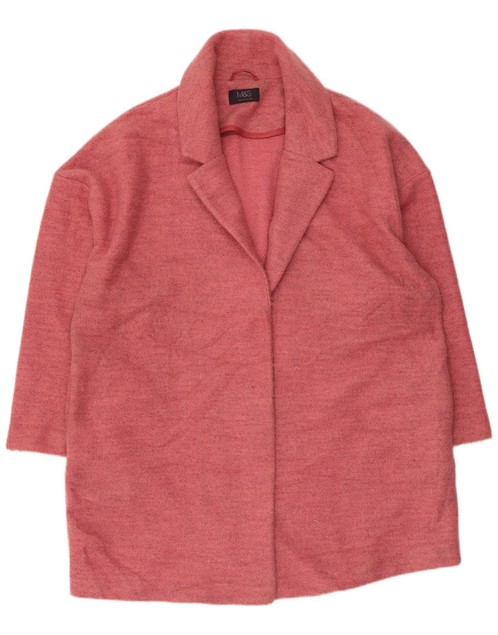 Marks & Spencer Dame Oversized åben overfrakke UK 20 2XL Pink Polyester