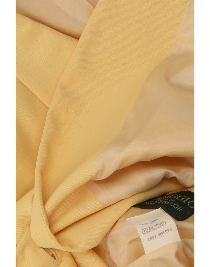 Massimo Rebecchi Dame 1 Knap Blazer Jakke IT 42 Medium Gul Uld