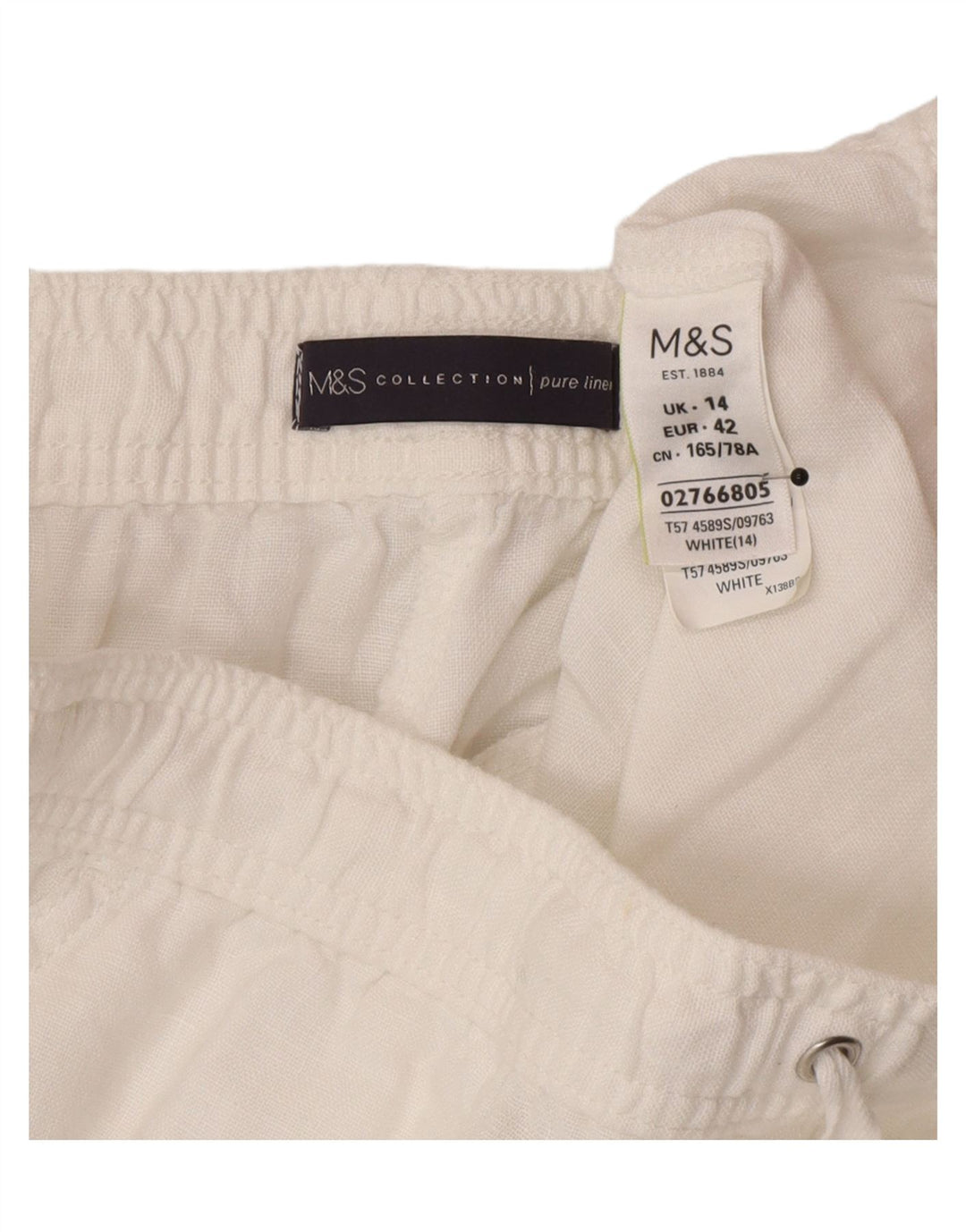 Marks & Spencer Womens Cropped Trousers UK 14 Large W30 L28 White