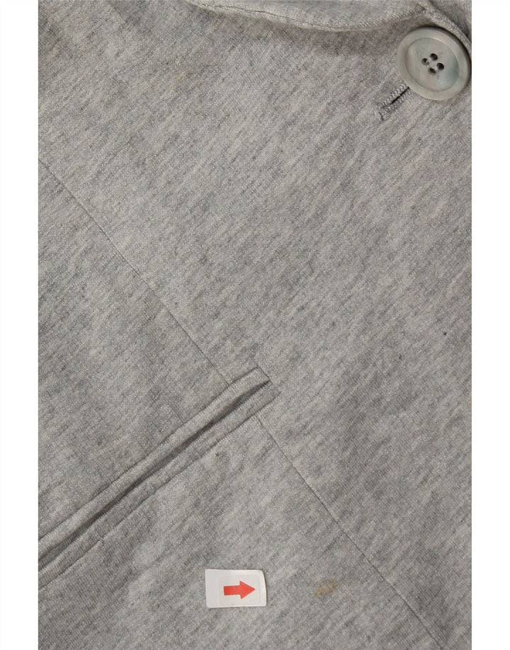Zara Dame 1 Knap Blazer Jakke UK 14 Stor Grå Bomuld