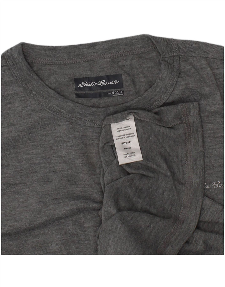 Eddie Bauer Boys T-Shirt Top 10-11 år Medium Grå Polyester