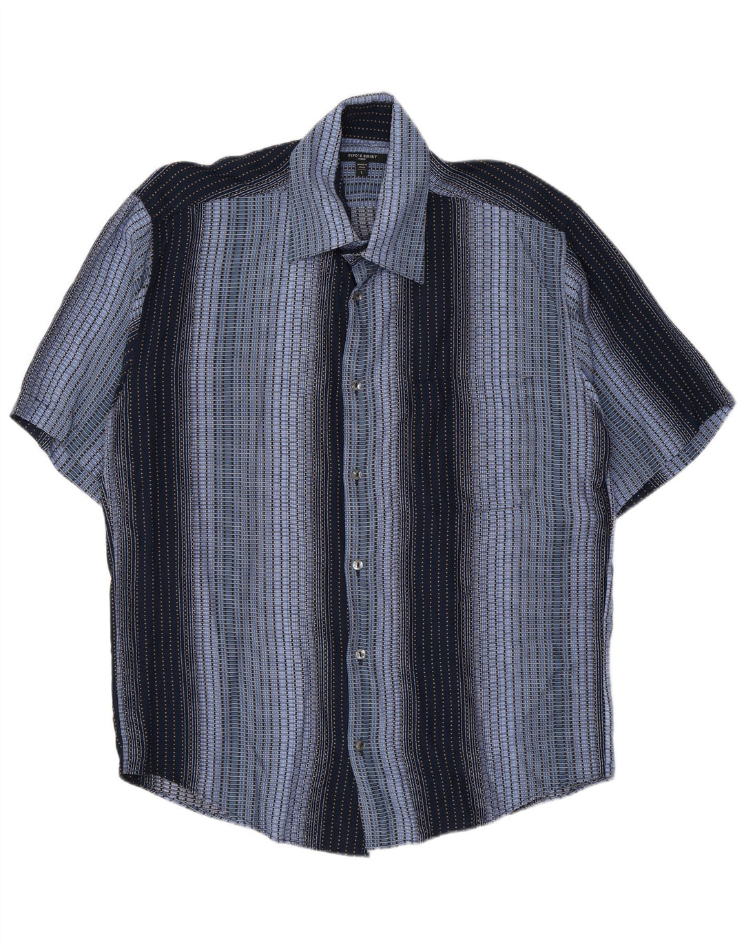 Tipo' S Kortærmet Herreskjorte Stor Marineblå Stribet Rayon