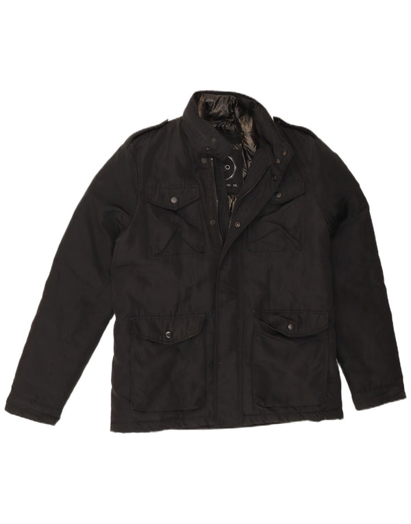 Liu Jo Herre Military Windbreaker Jacket UK 36 Small Black Polyester