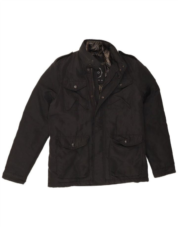 Liu Jo Herre Military Windbreaker Jacket UK 36 Small Black Polyester