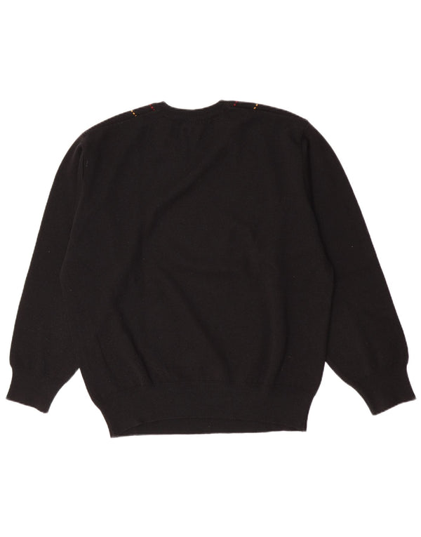 Gabicci Herre V-hals sweater XL sort stribet uld
