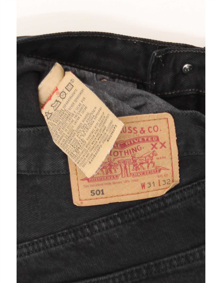 Levi's Herre 501 lige jeans W31 L32 sort bomuld
