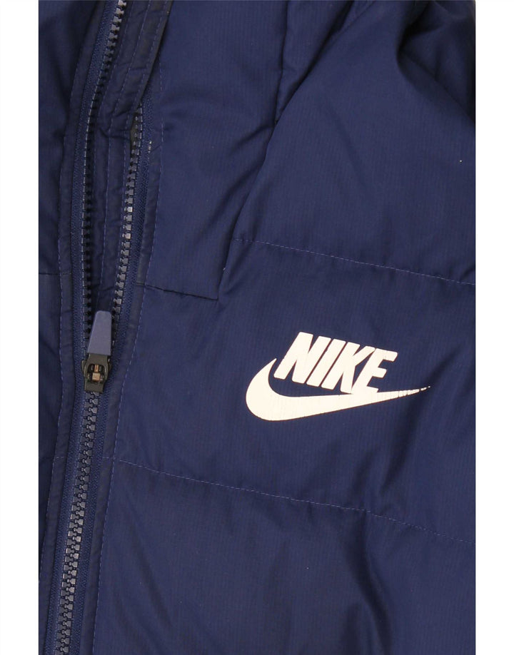 Nike Herre hættepolstret jakke UK 36 Lille marineblå polyester