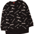Guess Womens Grafisk Oversized Sweatshirt Jumper UK 18 XL Sort Bomuld
