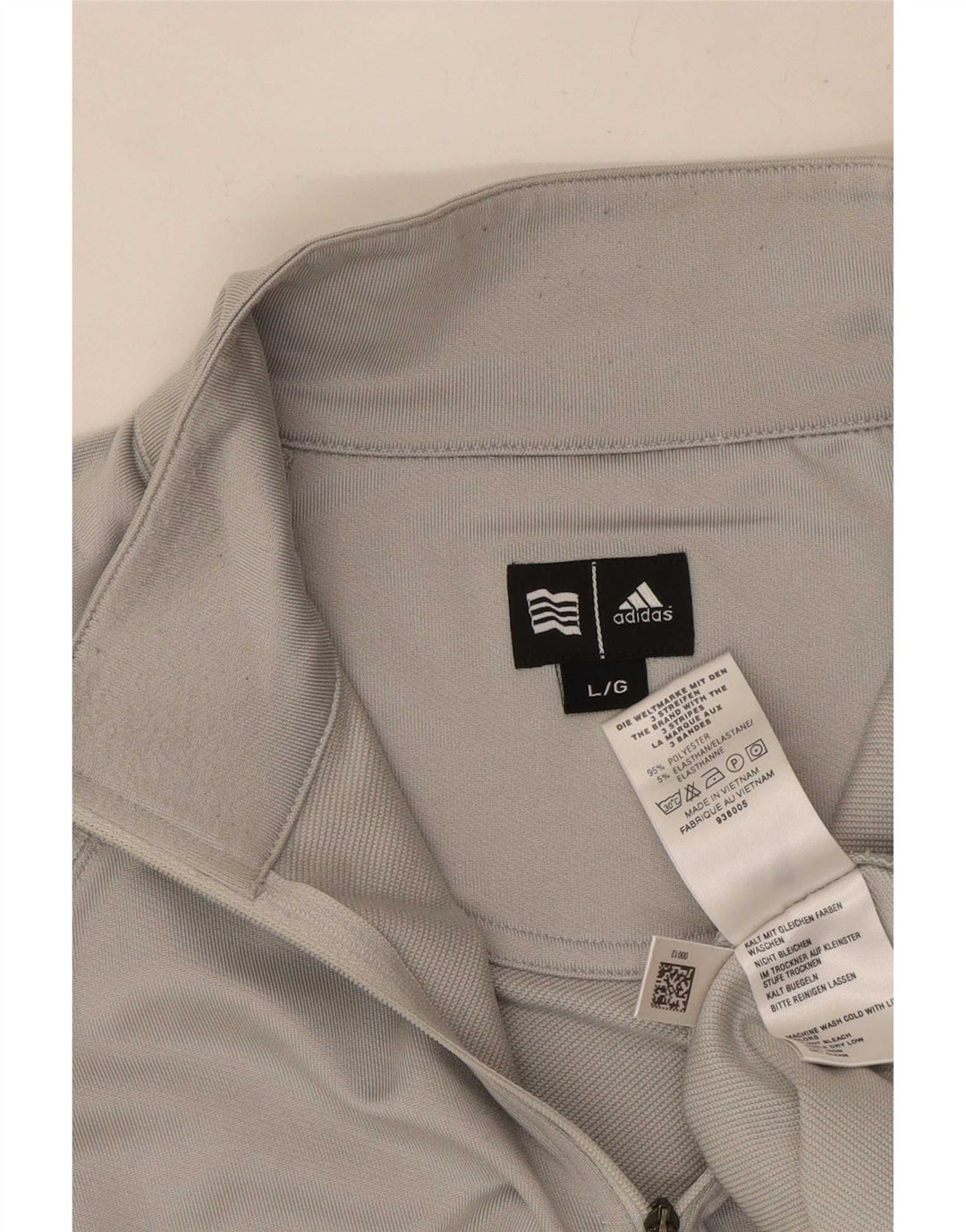 Adidas Herre Climawarm Pullover med lynlås-hals Træningsdragt Top Stor Grå Polyester