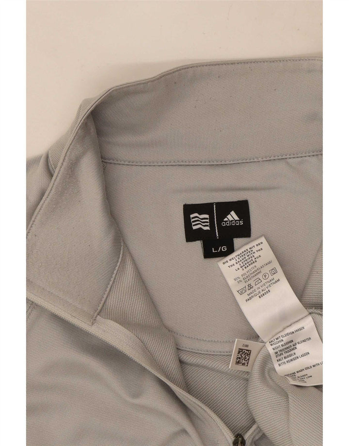 Adidas Herre Climawarm Pullover med lynlås-hals Træningsdragt Top Stor Grå Polyester