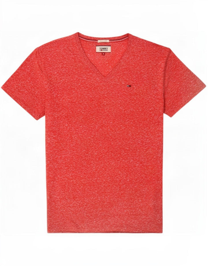 Tommy Hilfiger Herre Regular Fit T-shirt Top Medium Pink Flecked Polyester