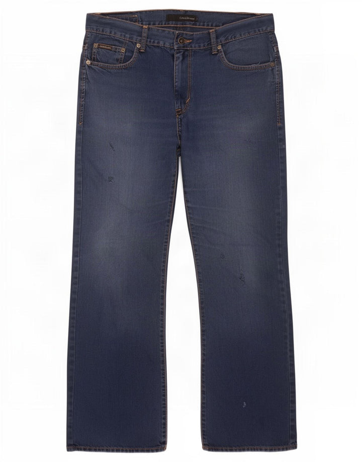 Calvin Klein Herre Bootcut Jeans W33 L30 Marineblå Bomuld