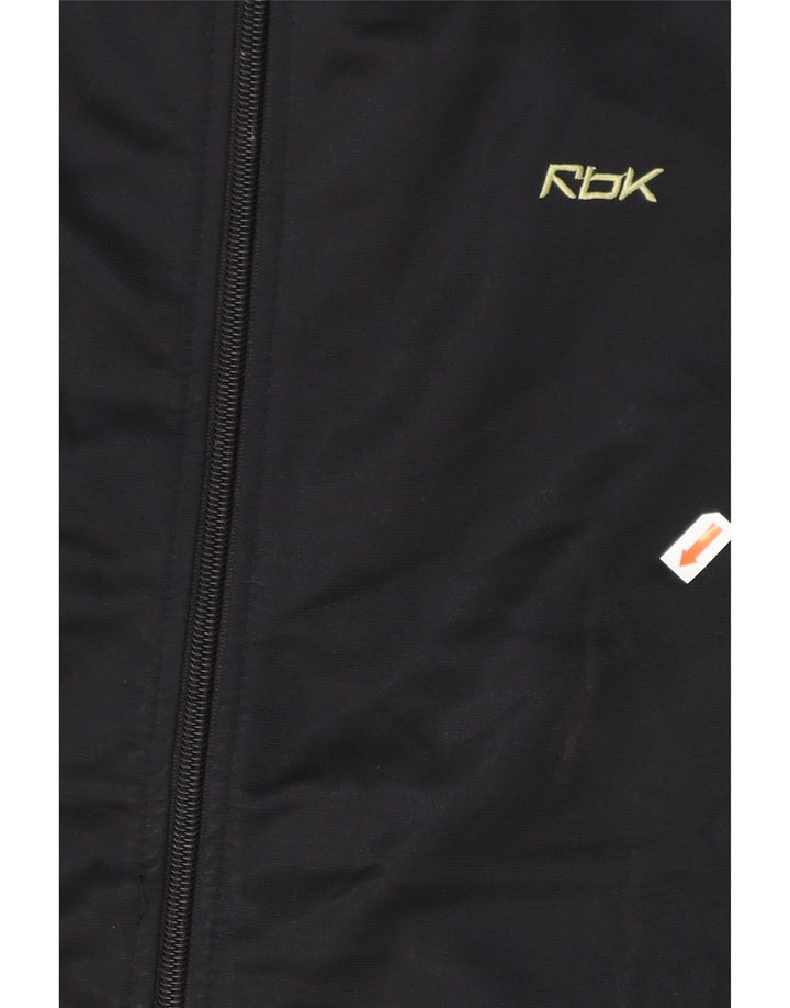 REEBOK Herre grafisk træningsdragt Topjakke Medium Sort Geometrisk Polyester
