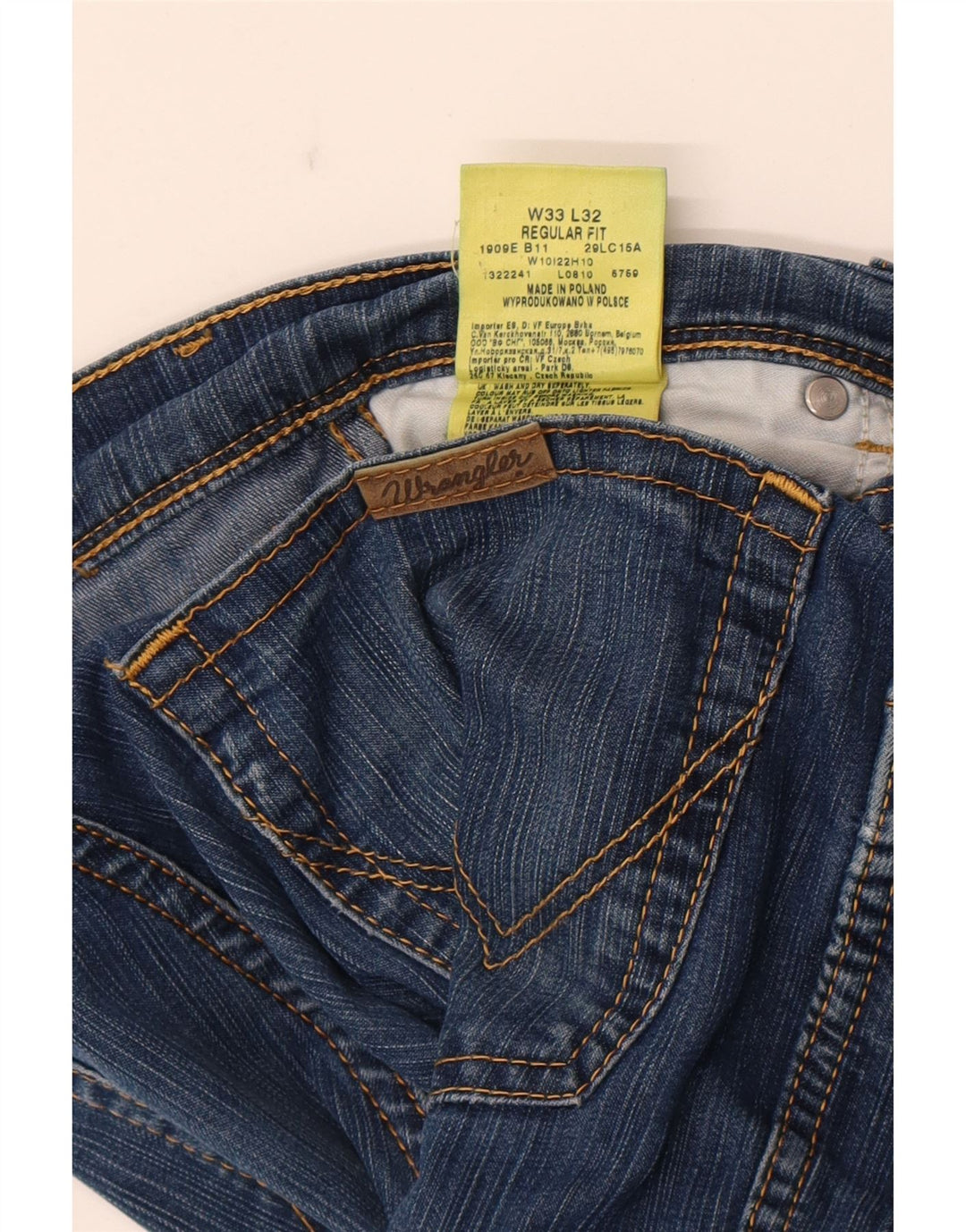 Wrangler Herre Regular Fit Straight Jeans W33 L29 Blå Bomuld