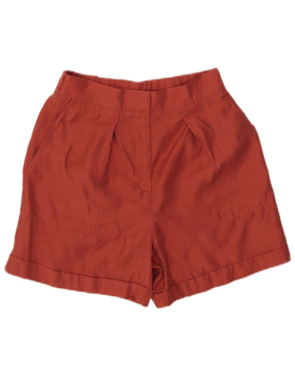 Zara kvinders højtaljede chinoshorts Small W26 Orange Lyocell