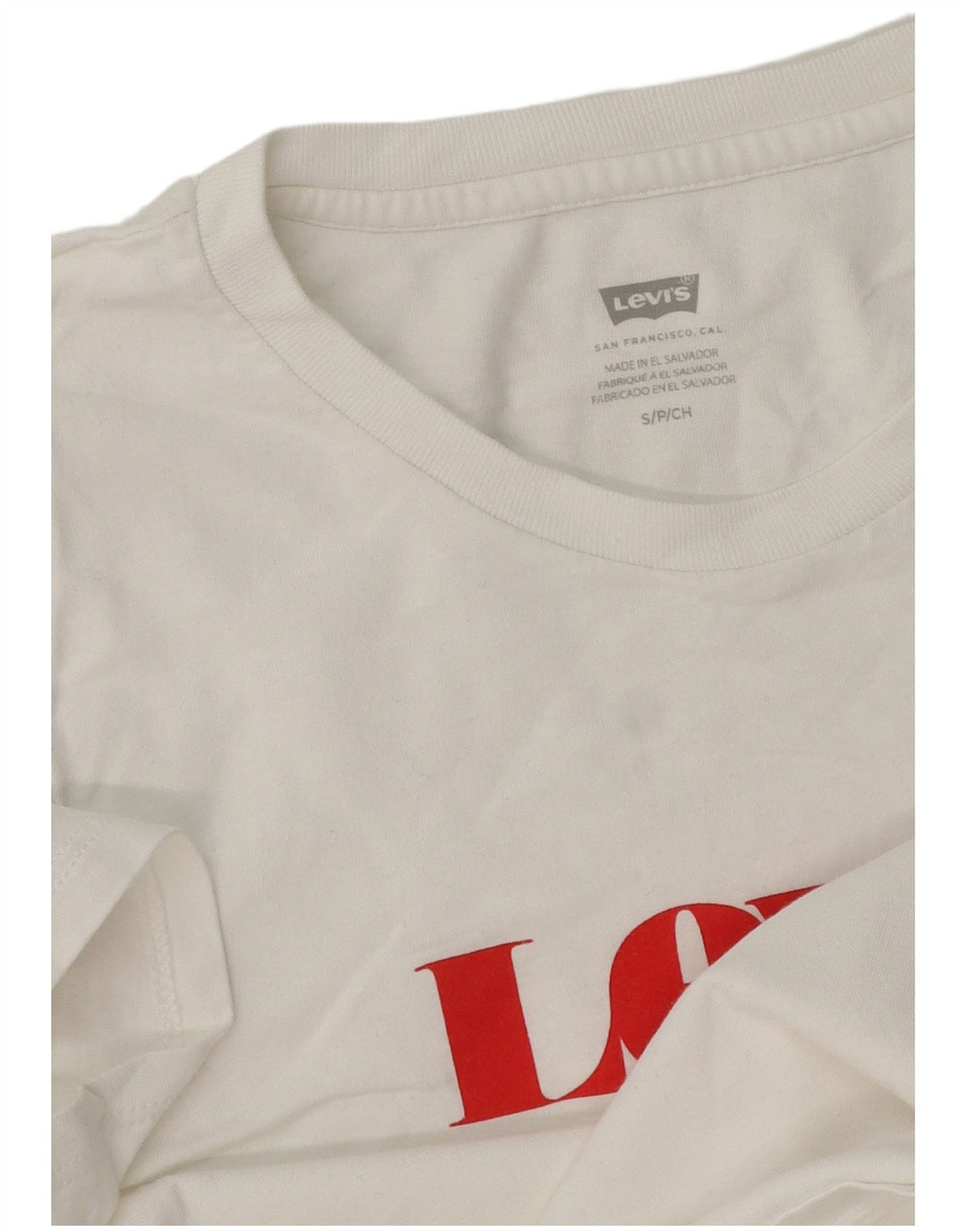 Levi's Grafisk T-shirt top til kvinder DK 10 Lille hvid bomuld