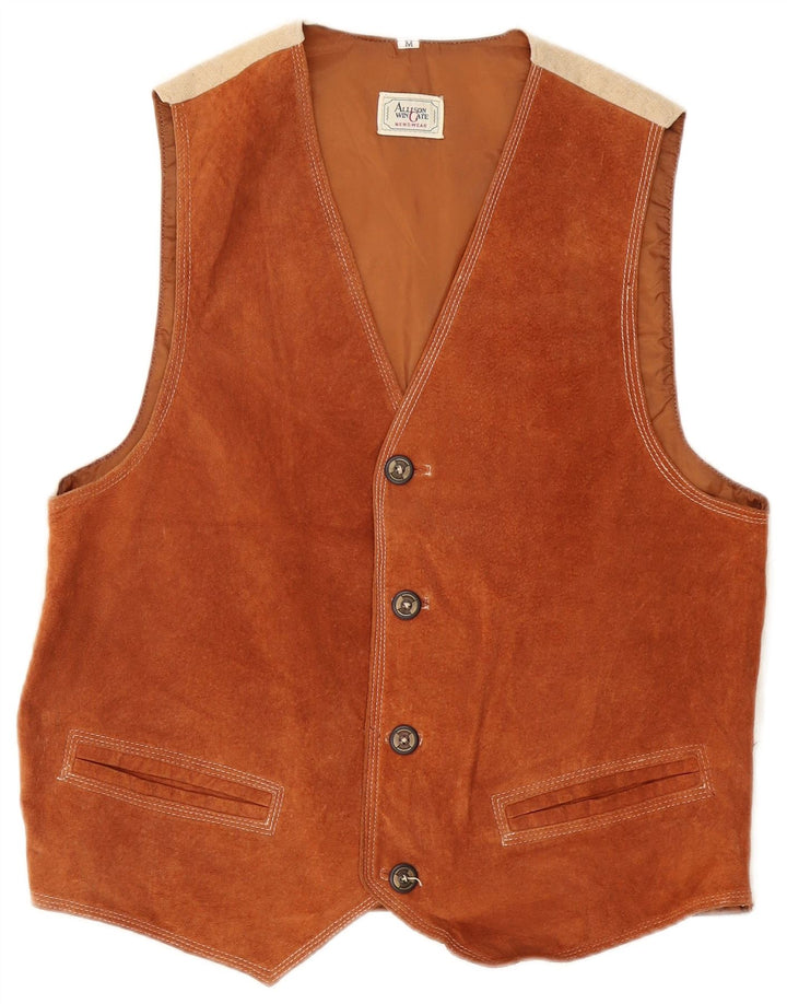 ALLISON Herre ruskindsvest UK 38 Medium brunt læder